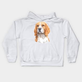 Beagle Watercolor Art Kids Hoodie